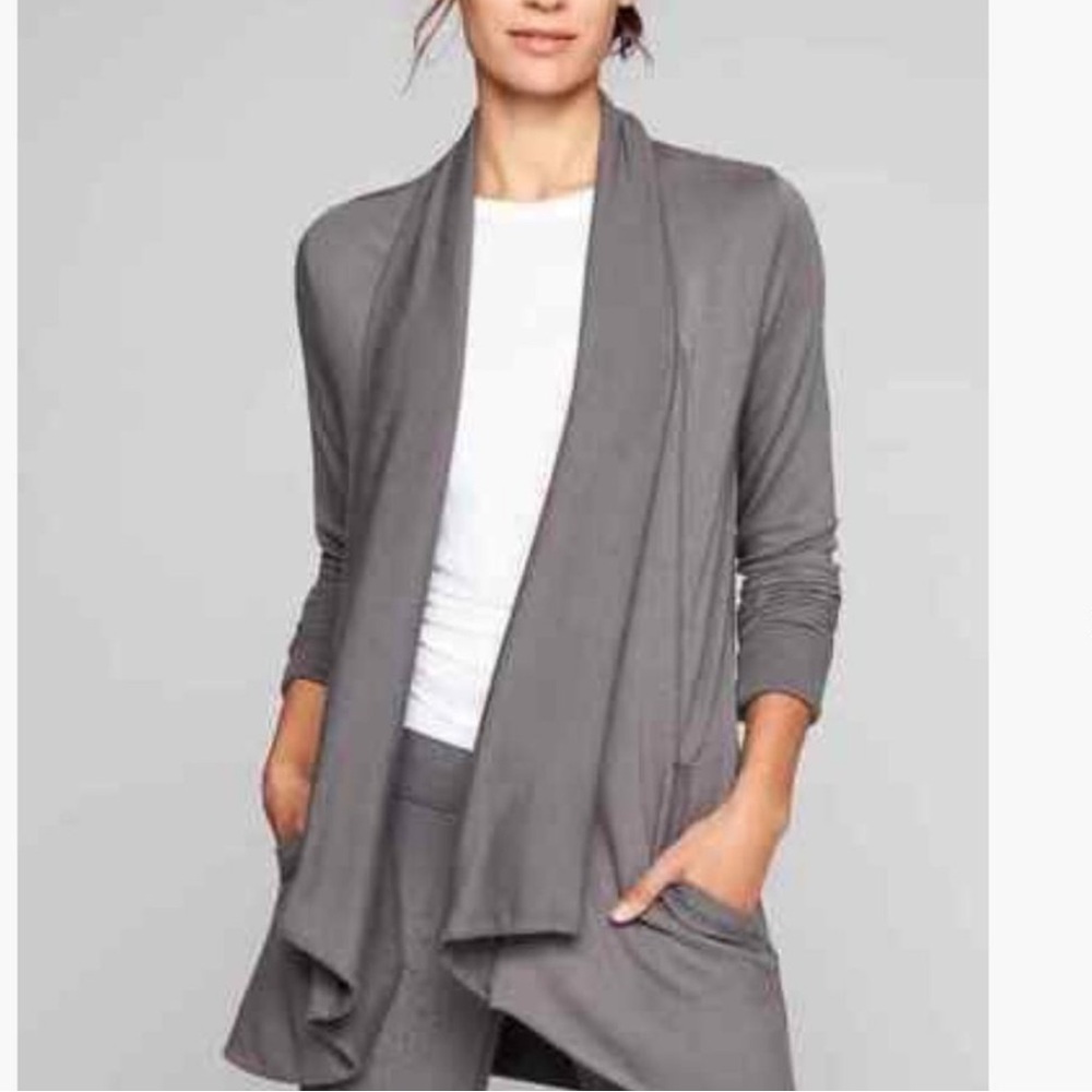 Athleta Pranayama Restore Wrap Cardigan Gray Size Large | Discontinued Style